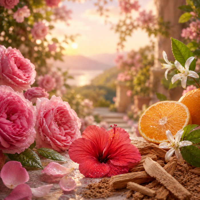 Damaskonruusu ja hibiskusnektari