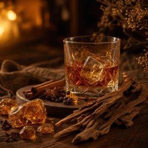 Mausteinen bourbon ja meripihkapuu