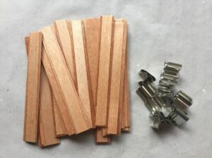 Puinen kynttiläsydän kahdella pidikkeellä – 160 mm, tupla 20×1 mm, rätisevä