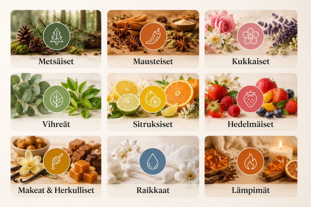 tuoksuryhmat jaoteltuna