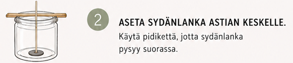 2. Aseta sydänlanka keskelle