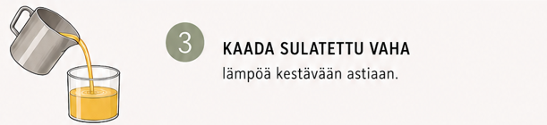 3. Kaada sulatettu vaha