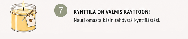7. Kynttilä on valmis käyttöön